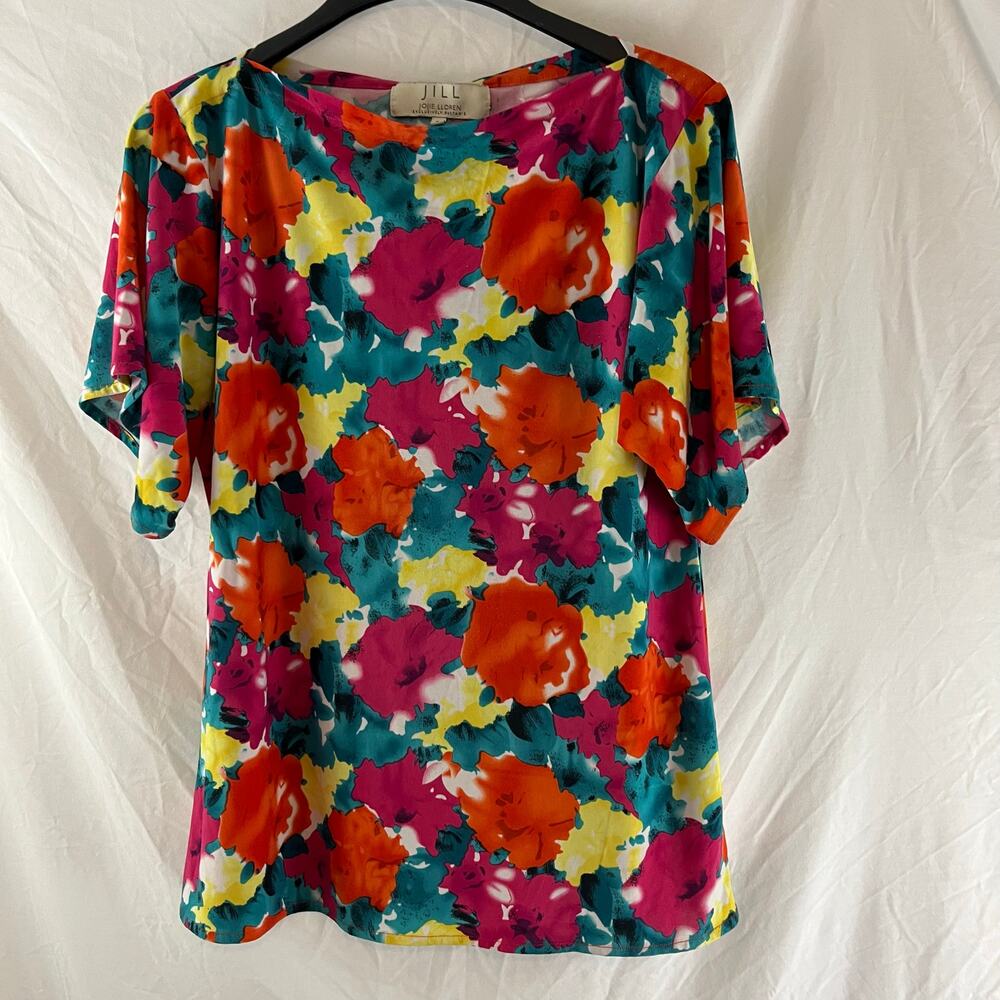 Jill Jojie Lloren Rustan's Floral Print Blouse Size 8 Stretch